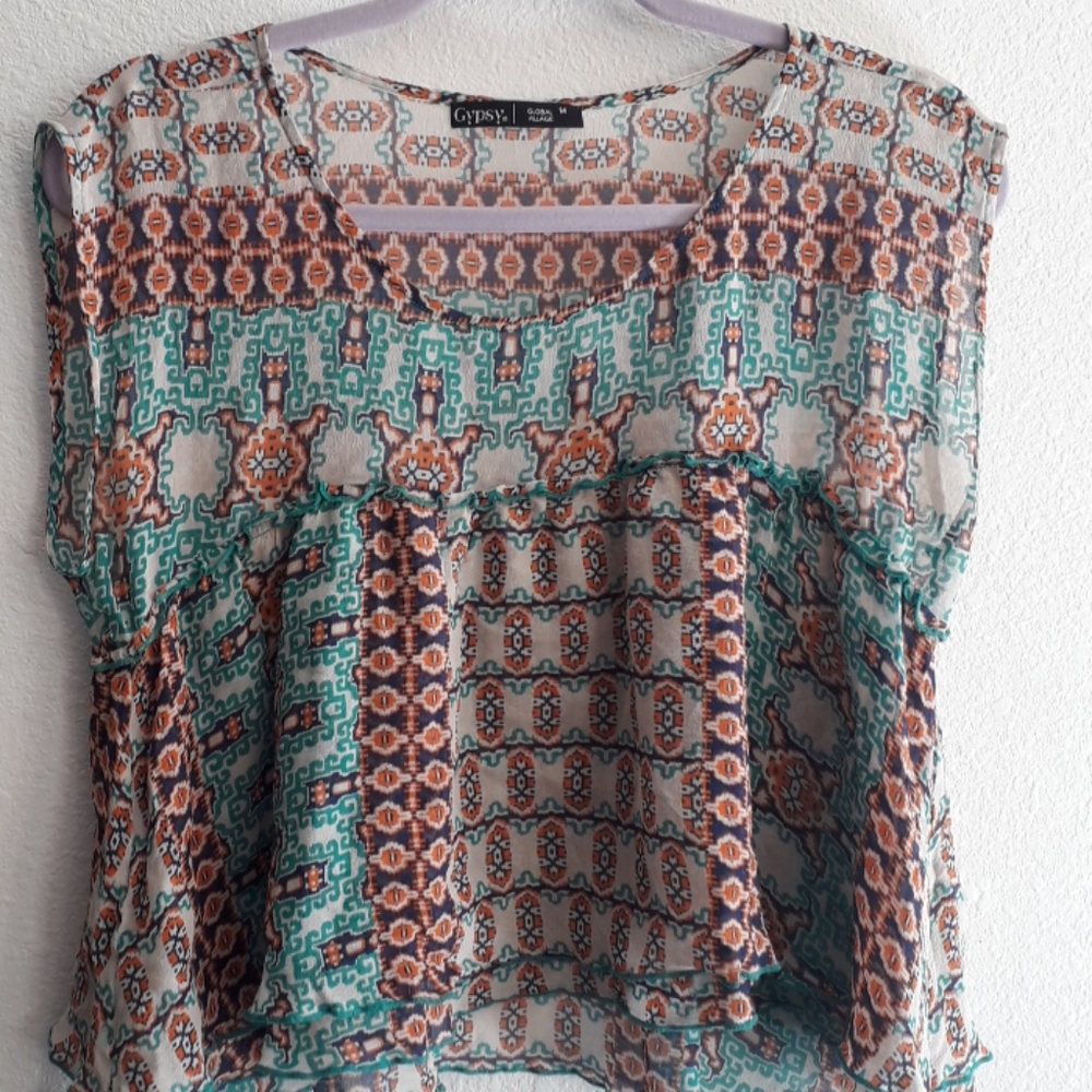 Gypsy 05 Global Village Layered Crop Top